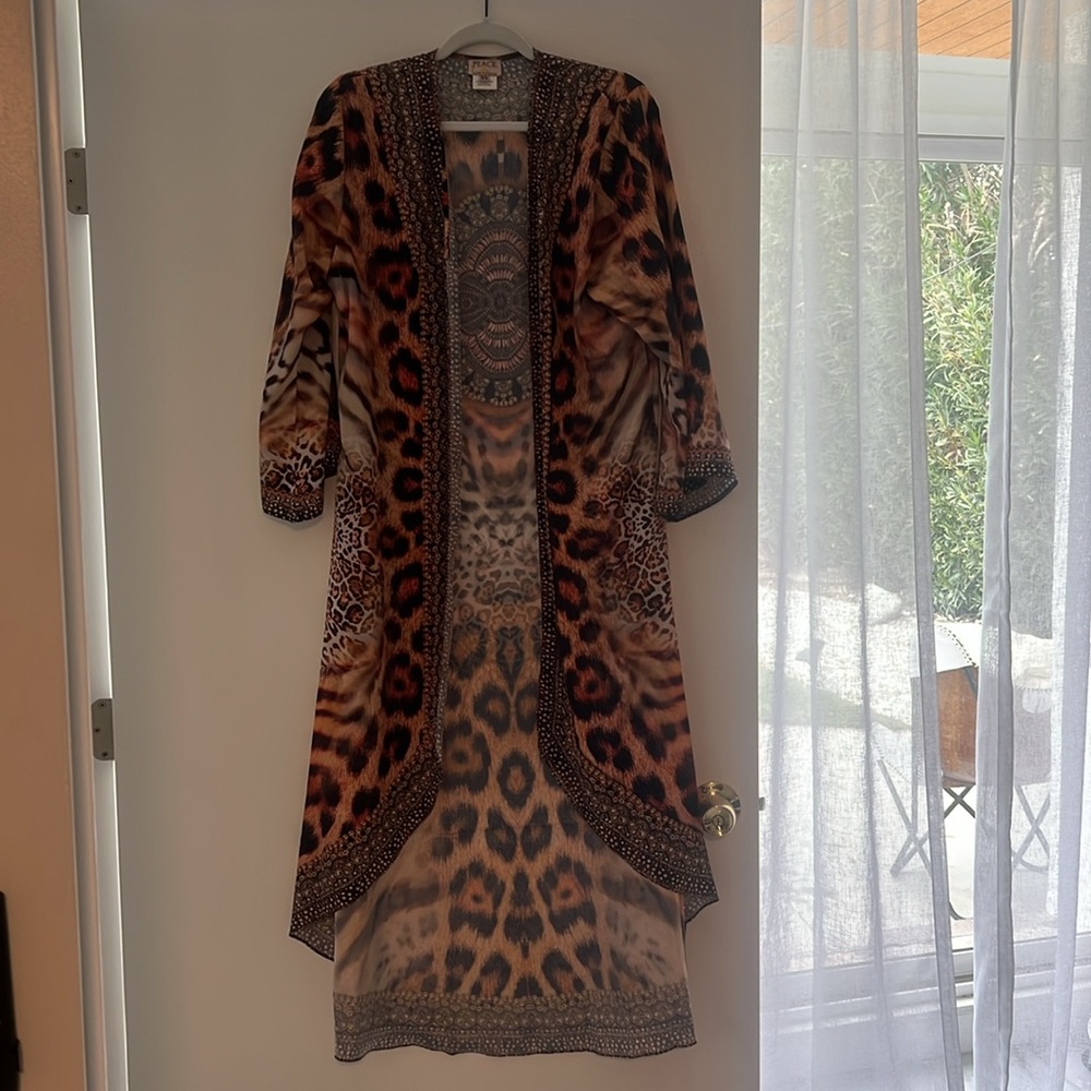 NWOT Lotta Stenson Silk Swim Cover-Up / Robe
